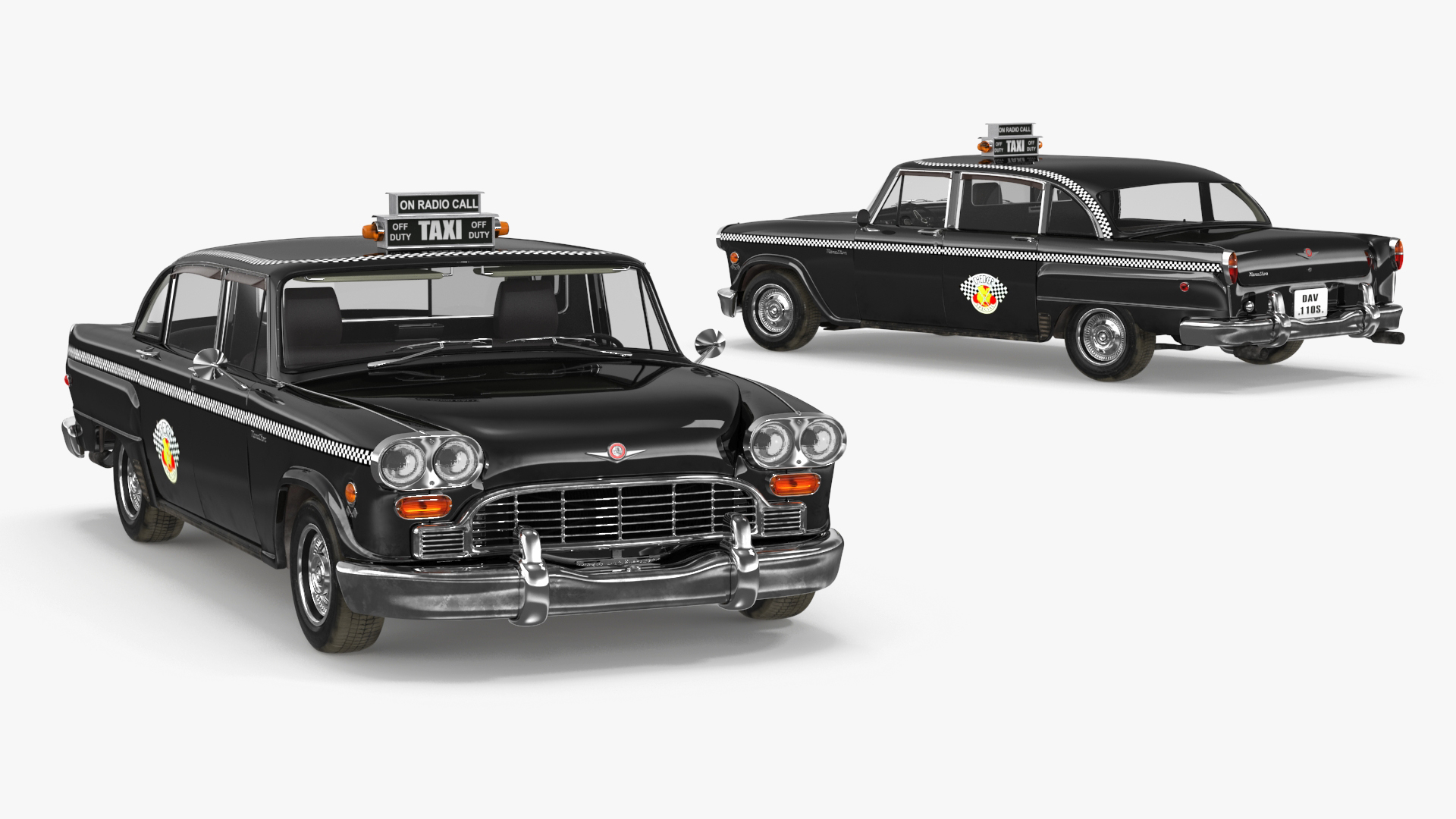 Classic Checker Taxi Cab 3D model