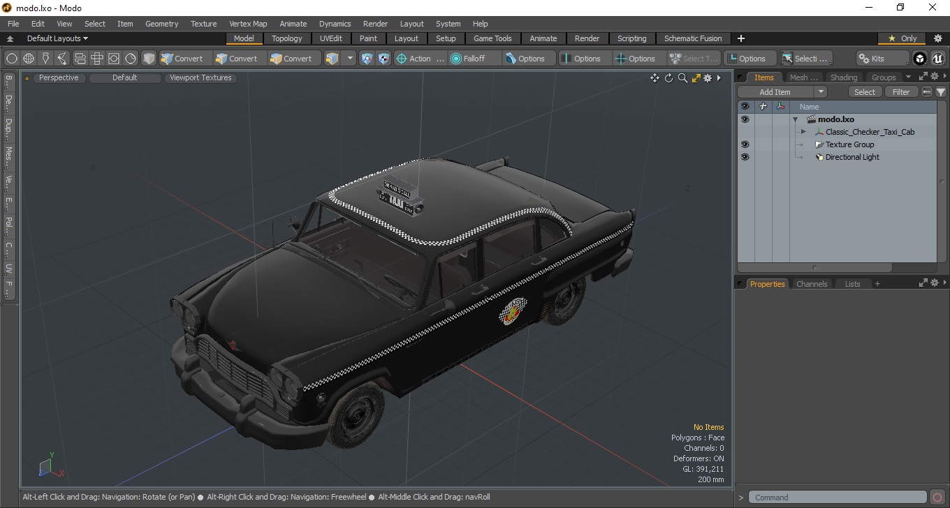 Classic Checker Taxi Cab 3D model