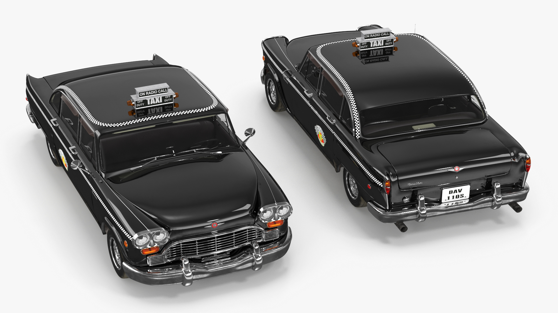 Classic Checker Taxi Cab 3D model