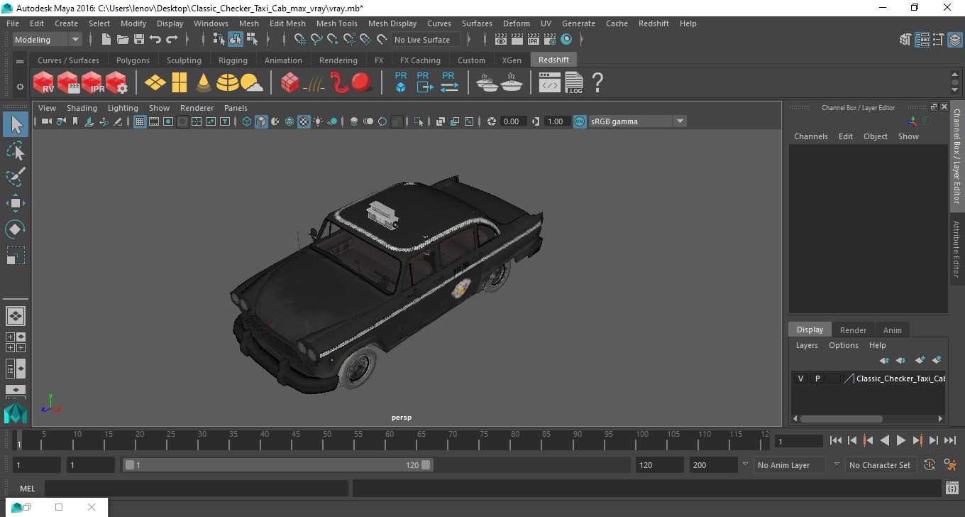 Classic Checker Taxi Cab 3D model