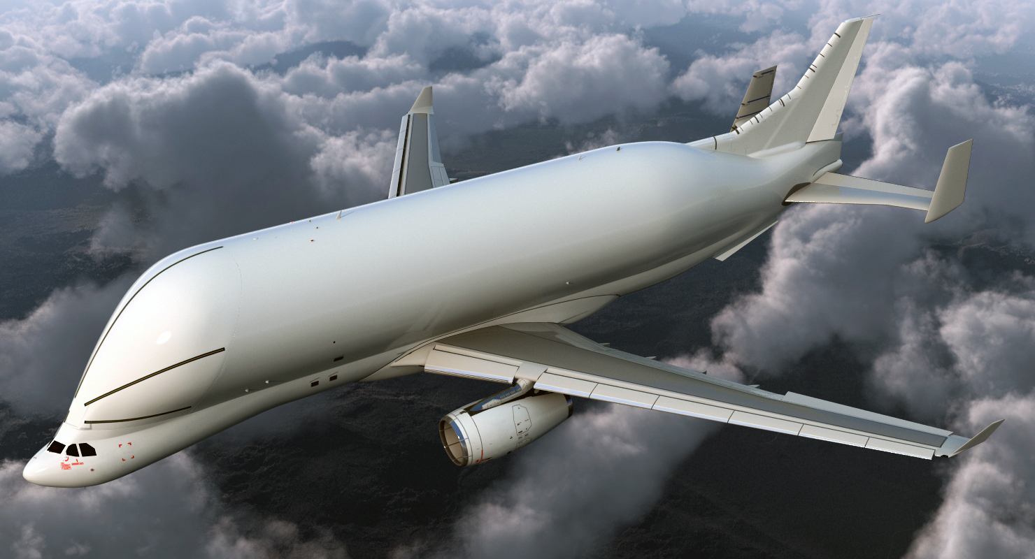 3D Large Transport Aircraft Rigged