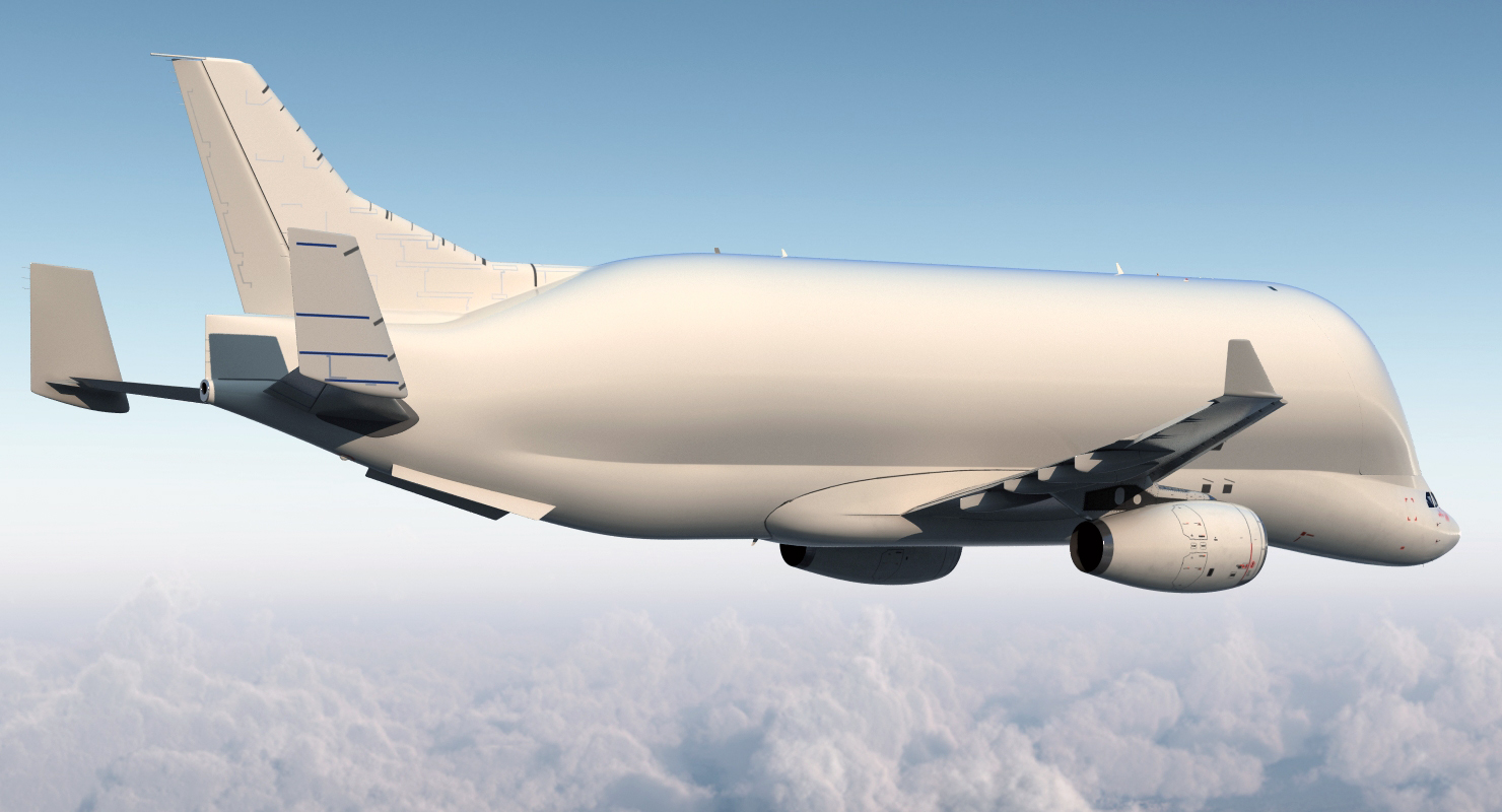 3D Large Transport Aircraft Rigged