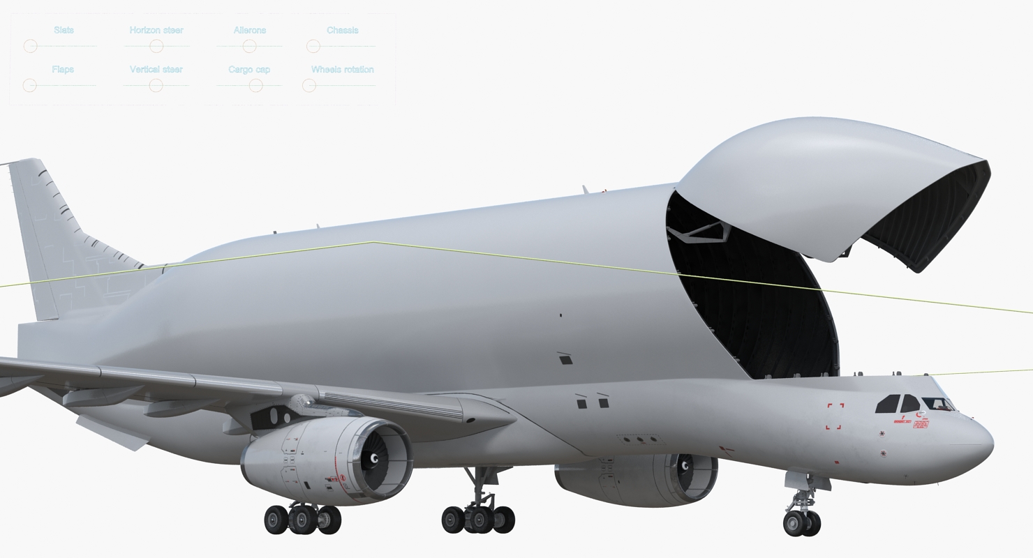 3D Large Transport Aircraft Rigged