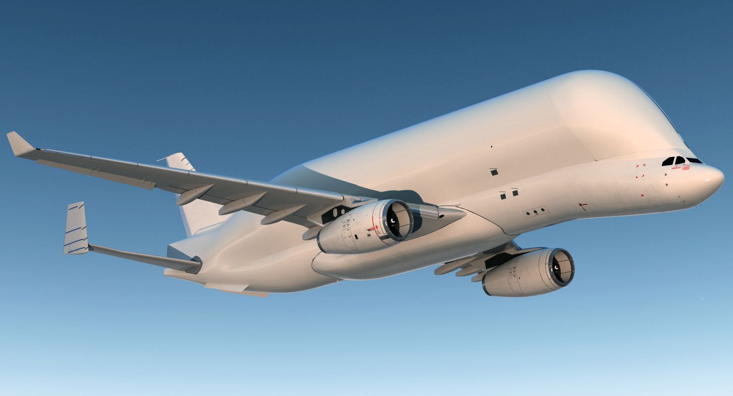 3D Large Transport Aircraft Rigged