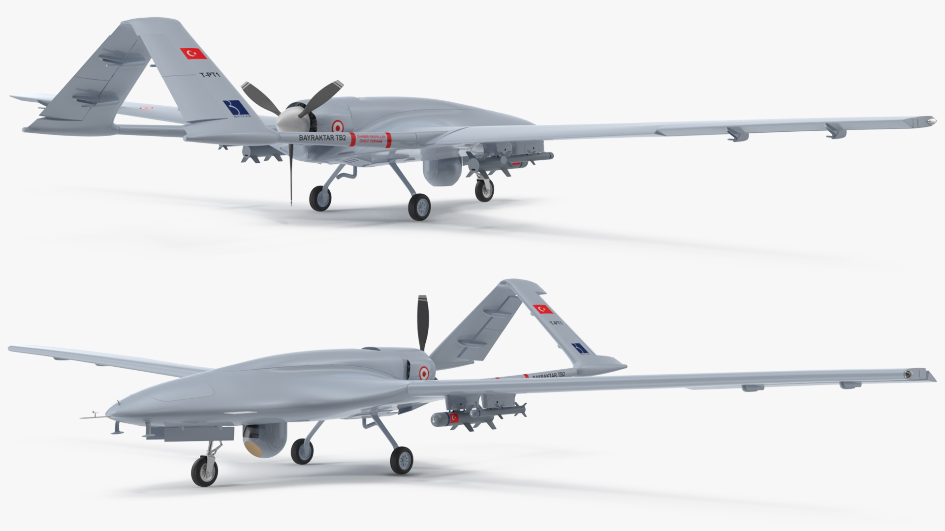 3D Bayraktar TB2 Turkish Armed Forces Rigged