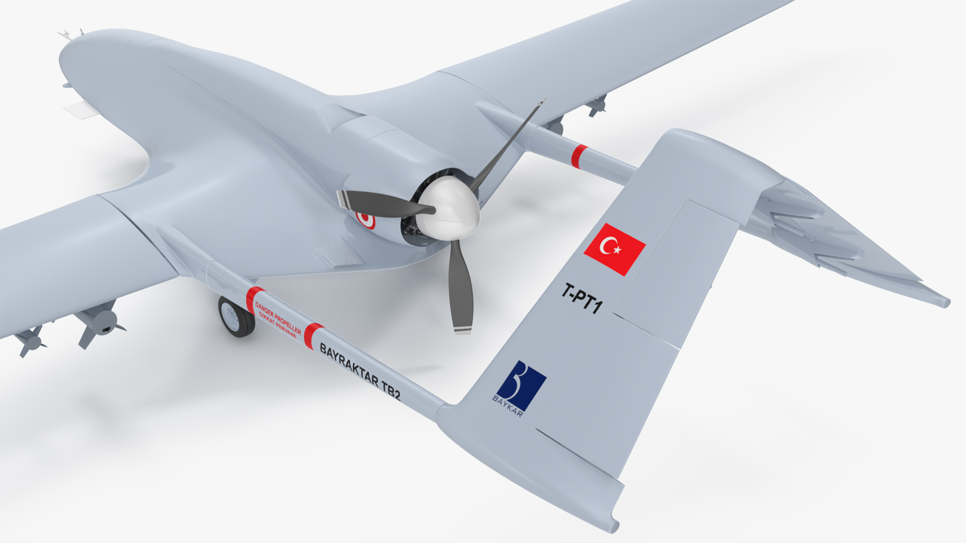 3D Bayraktar TB2 Turkish Armed Forces Rigged
