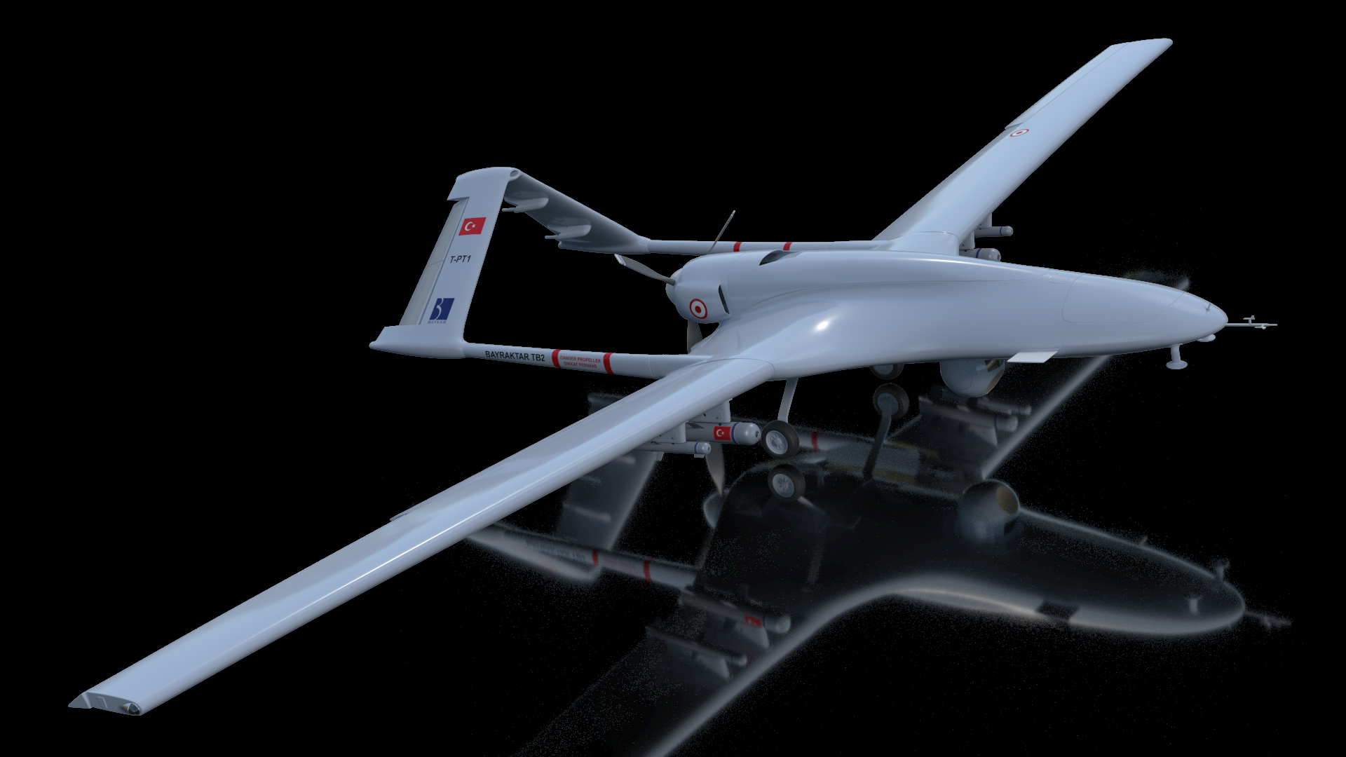 3D Bayraktar TB2 Turkish Armed Forces Rigged