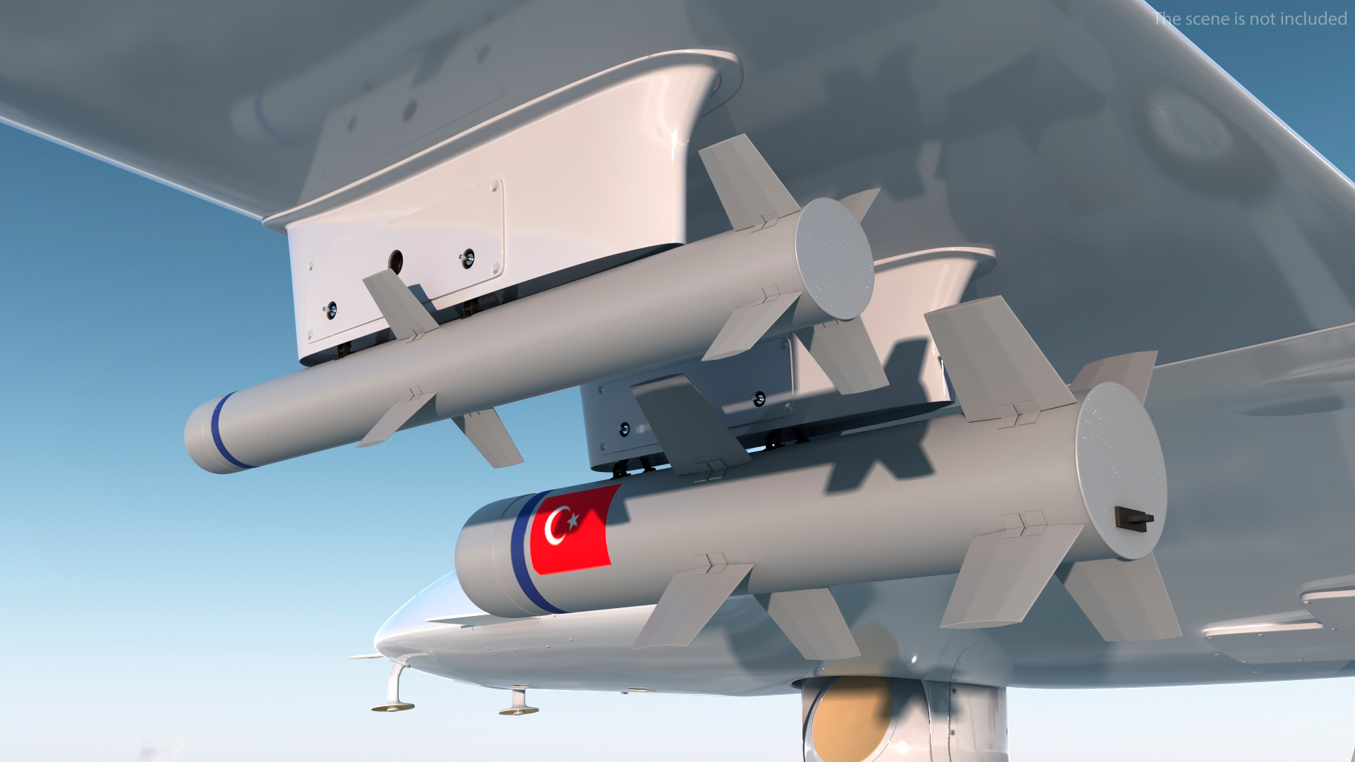 3D Bayraktar TB2 Turkish Armed Forces Rigged