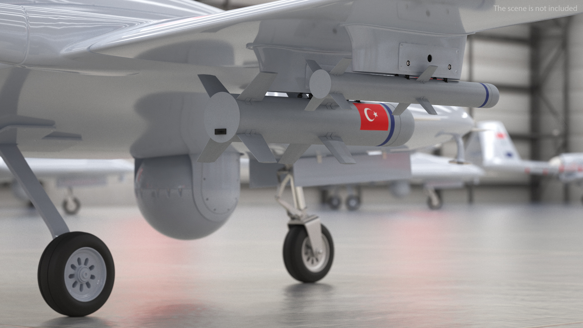 3D Bayraktar TB2 Turkish Armed Forces Rigged