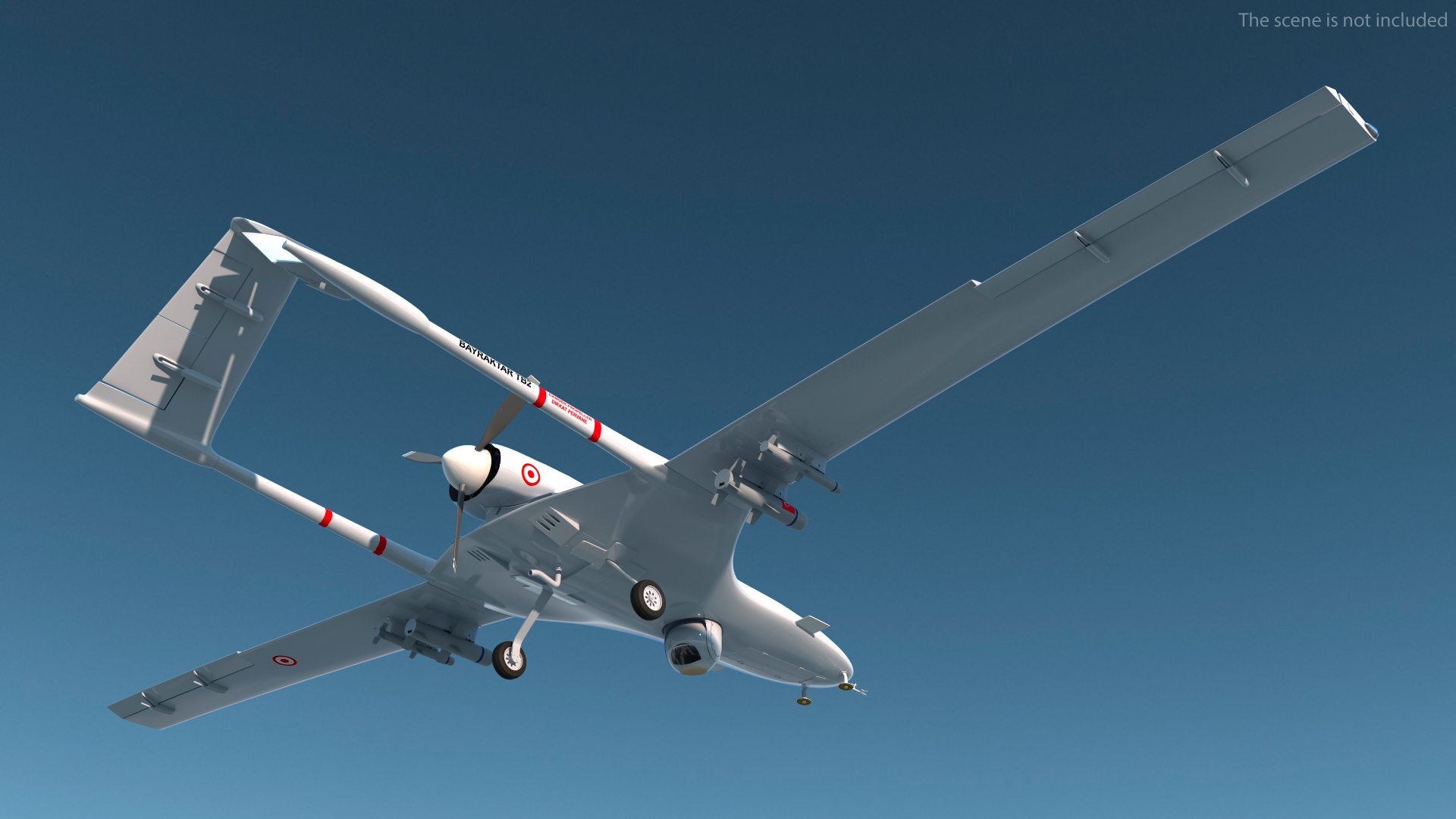 3D Bayraktar TB2 Turkish Armed Forces Rigged