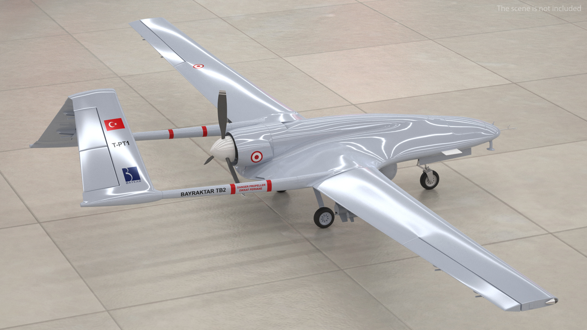 3D Bayraktar TB2 Turkish Armed Forces Rigged