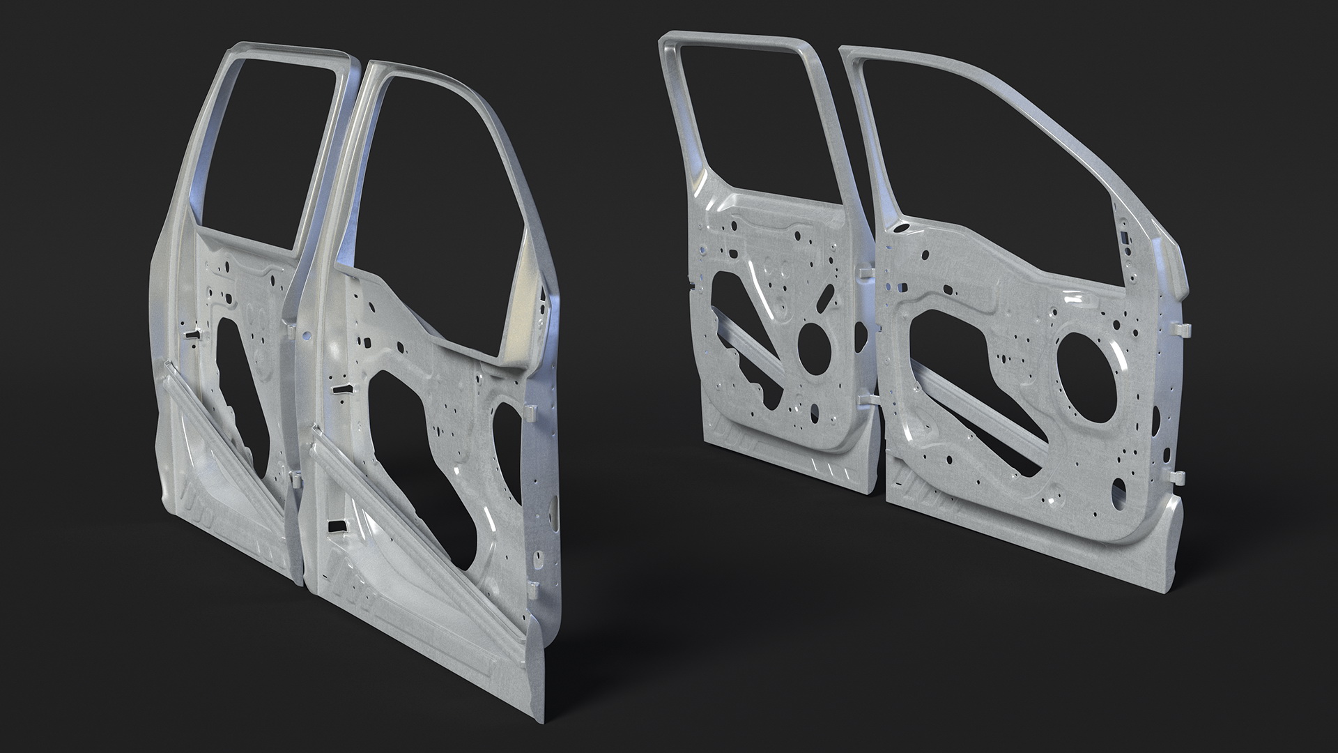 3D Disassembled Pickup Truck Doors