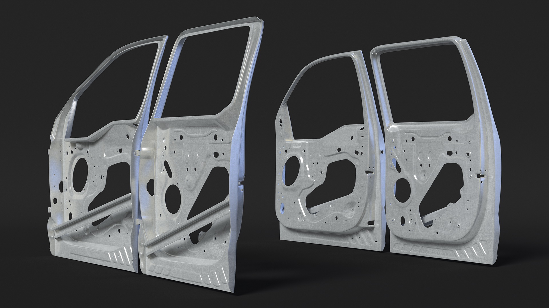 3D Disassembled Pickup Truck Doors