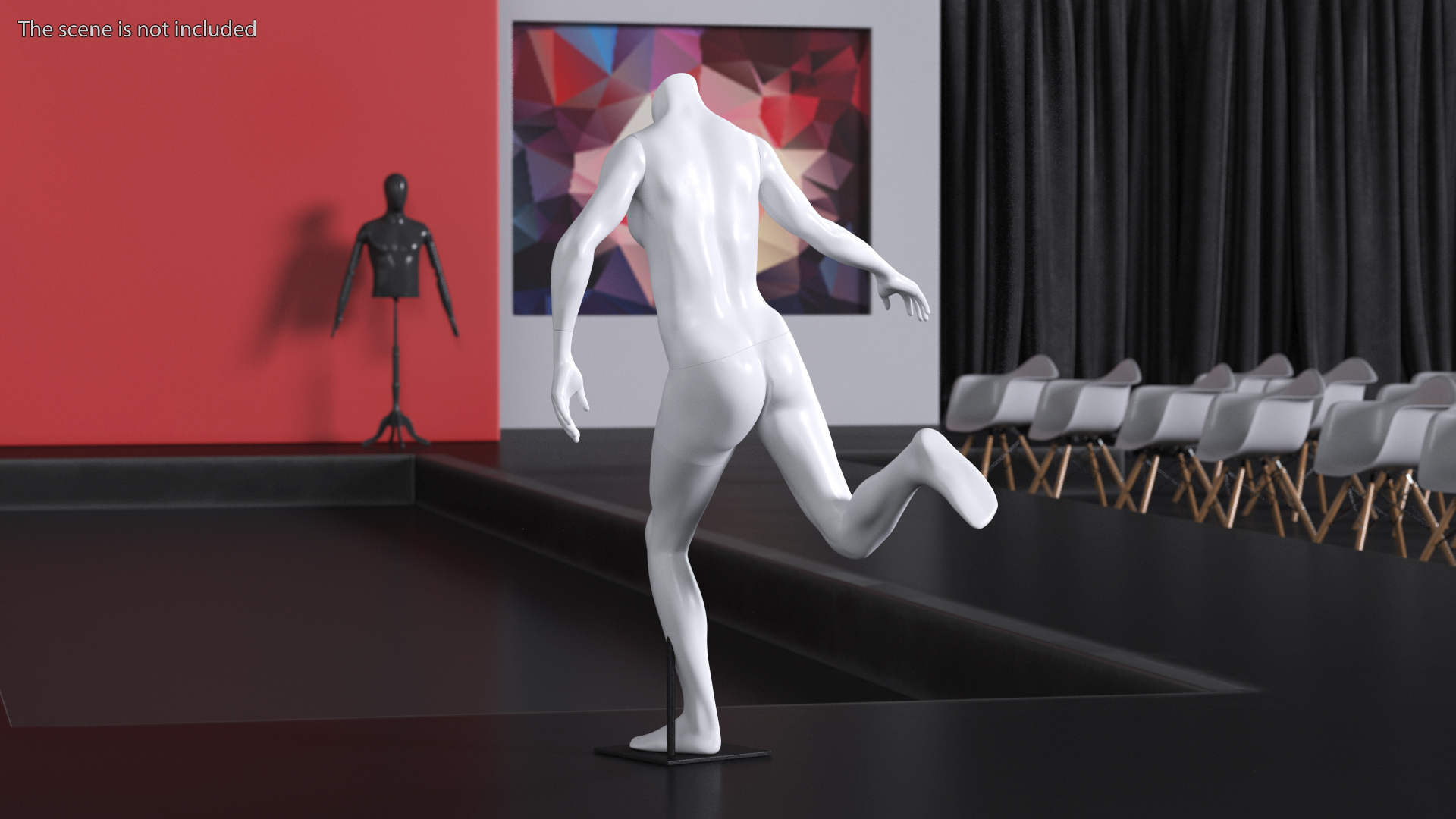 Running White Female Sports Mannequin 3D