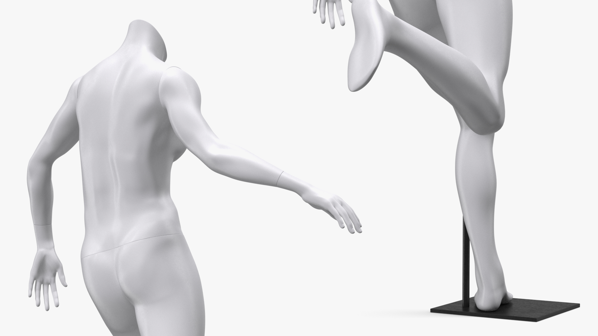 Running White Female Sports Mannequin 3D