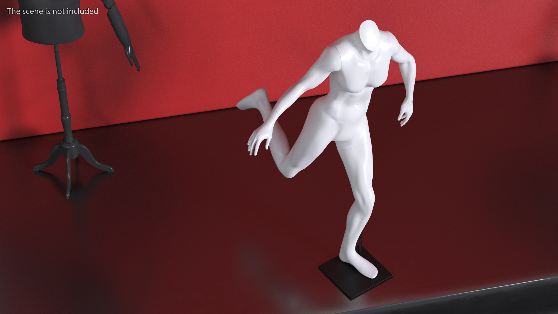 Running White Female Sports Mannequin 3D