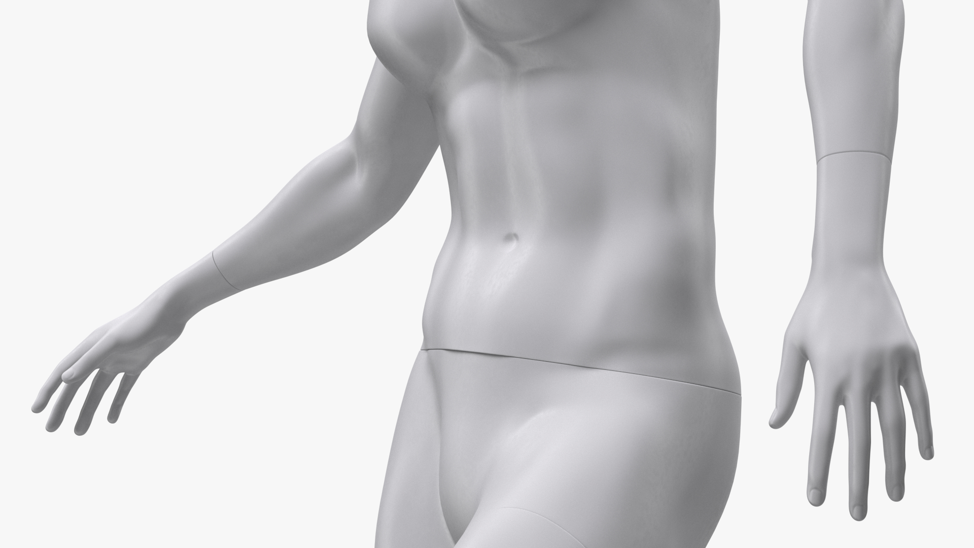 Running White Female Sports Mannequin 3D