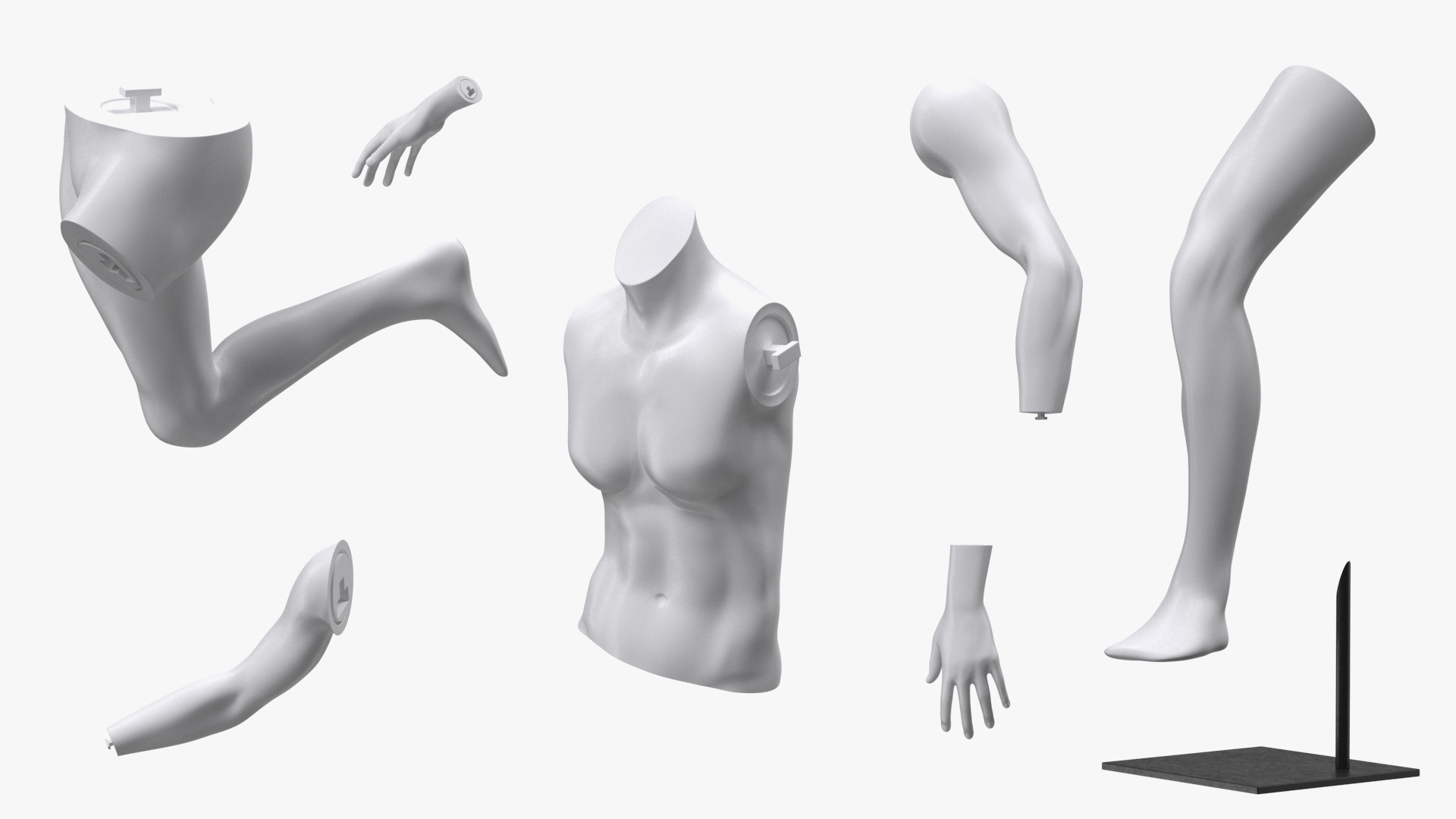 Running White Female Sports Mannequin 3D