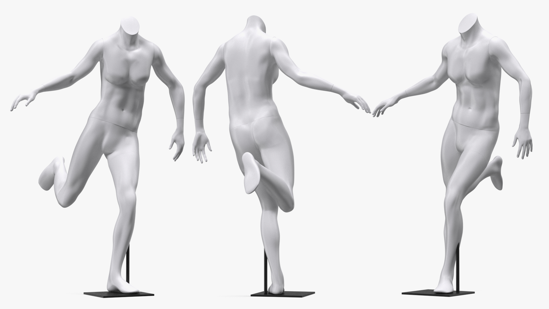 Running White Female Sports Mannequin 3D
