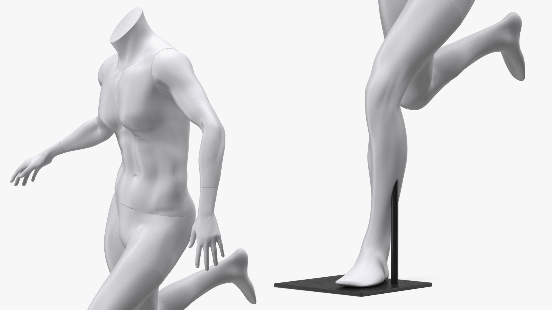 Running White Female Sports Mannequin 3D