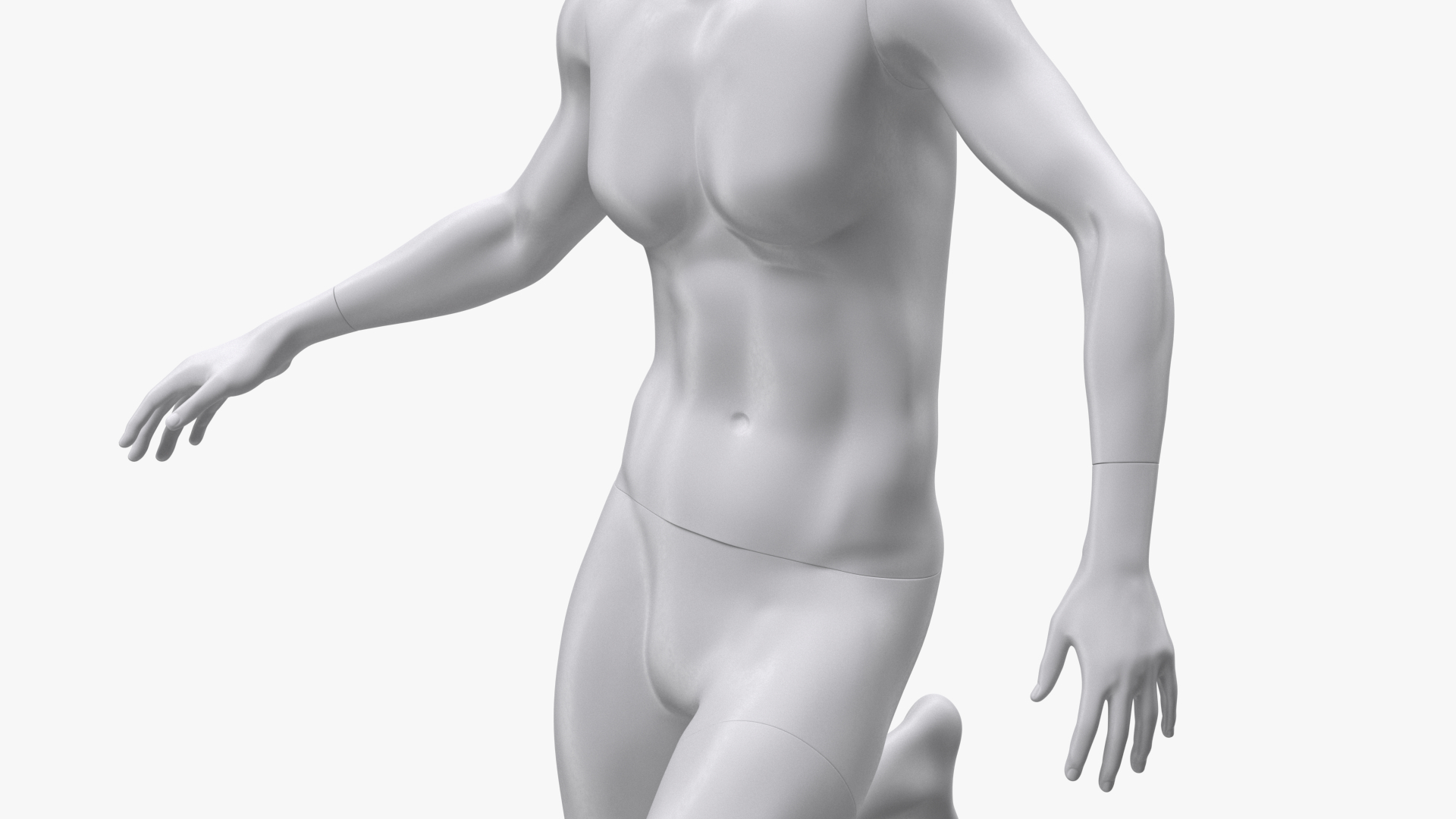 Running White Female Sports Mannequin 3D