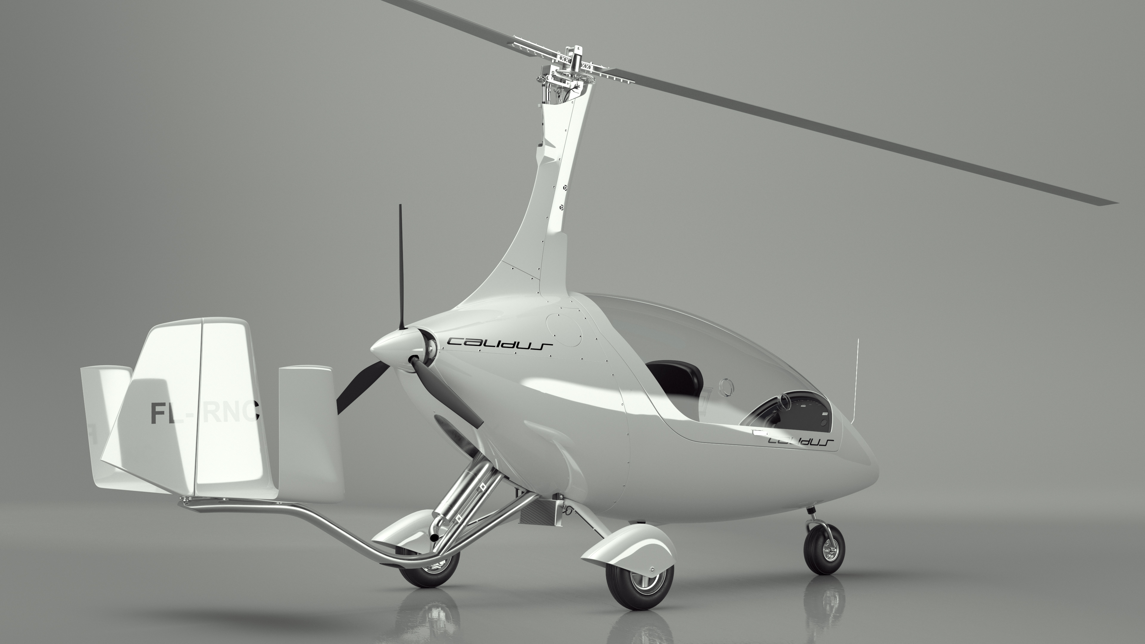 3D model Gyroplane Autogyro White Simple Interior