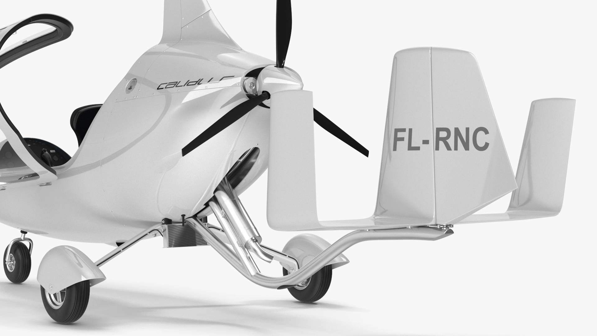 3D model Gyroplane Autogyro White Simple Interior