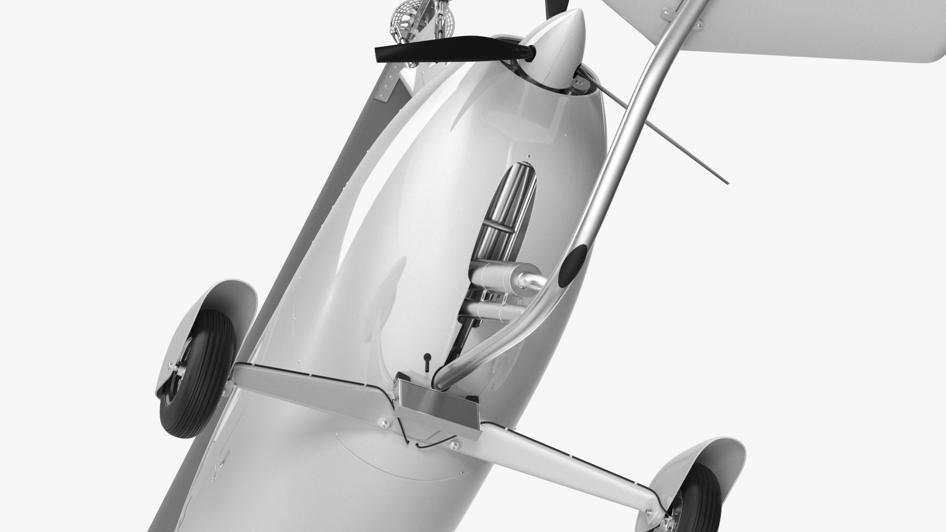 3D model Gyroplane Autogyro White Simple Interior