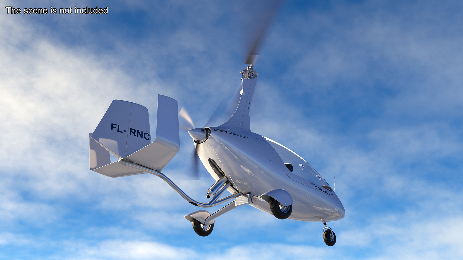 3D model Gyroplane Autogyro White Simple Interior