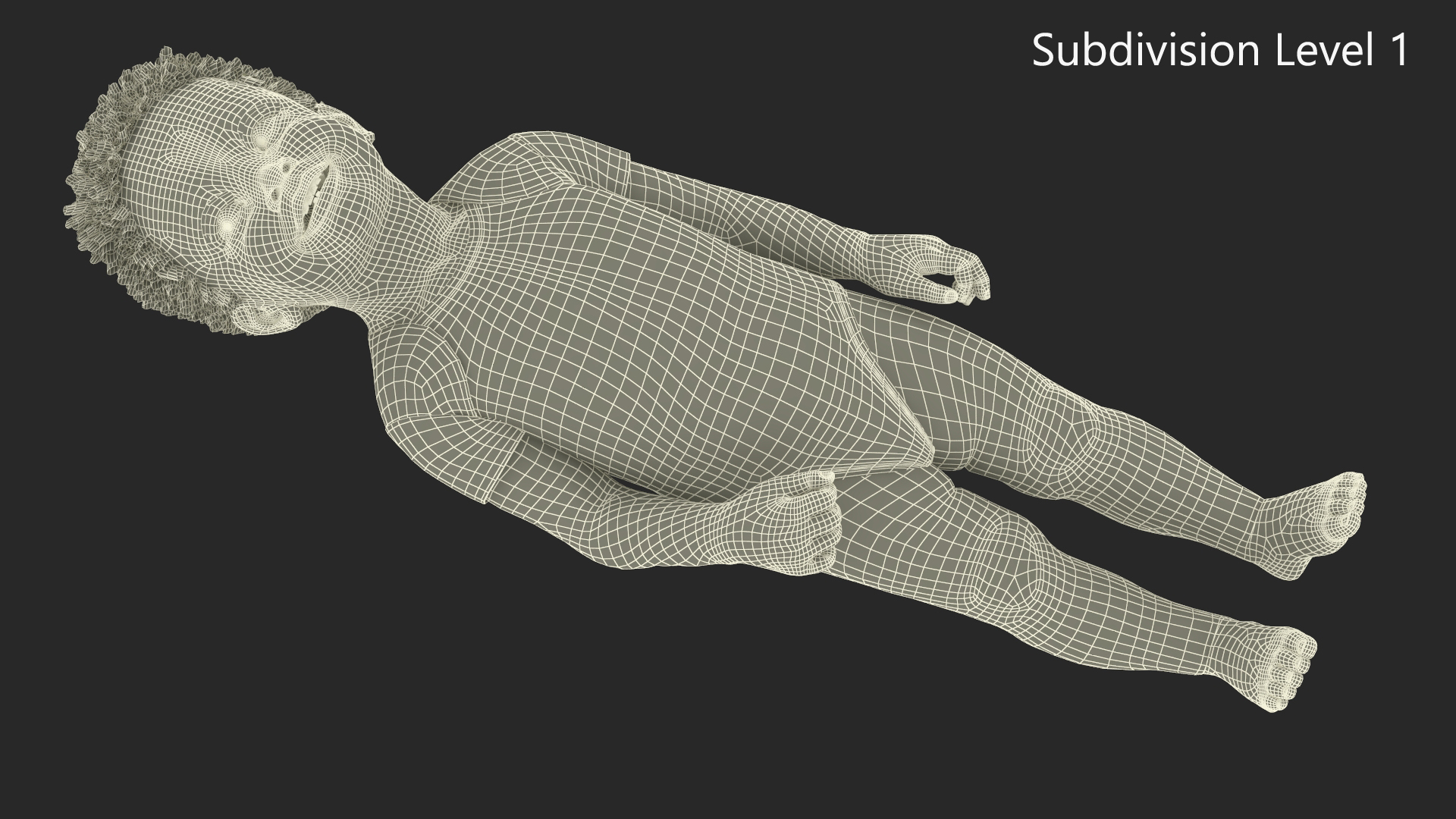 Black Toddler Boy Light Skin in Bodysuit Standing 3D model