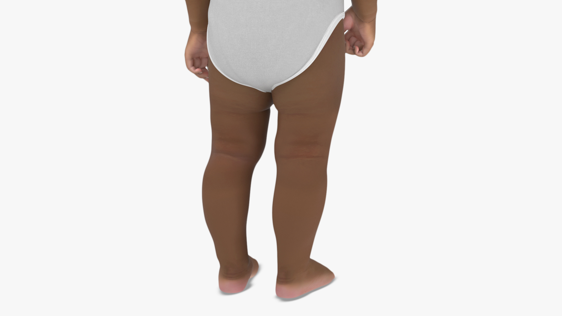 Black Toddler Boy Light Skin in Bodysuit Standing 3D model