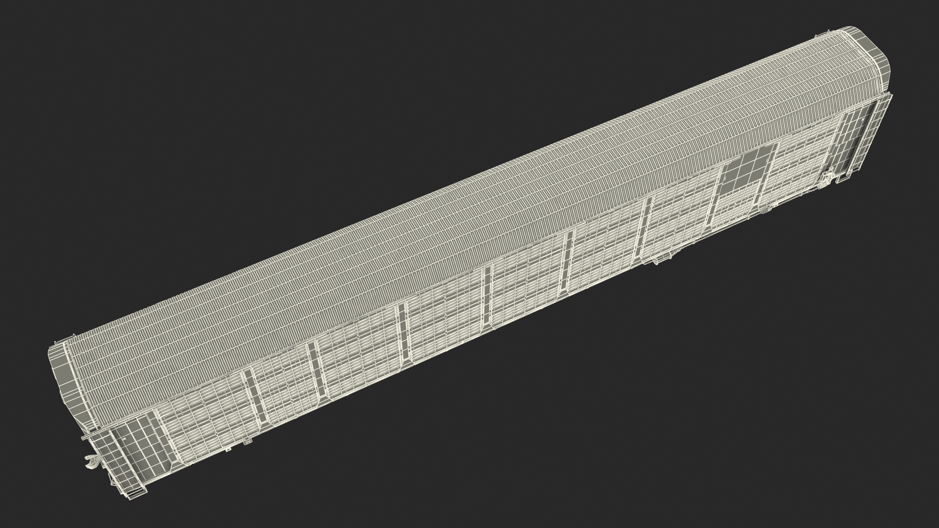 Union Pacific Tri Level Auto Rack Freight Car Yellow 3D