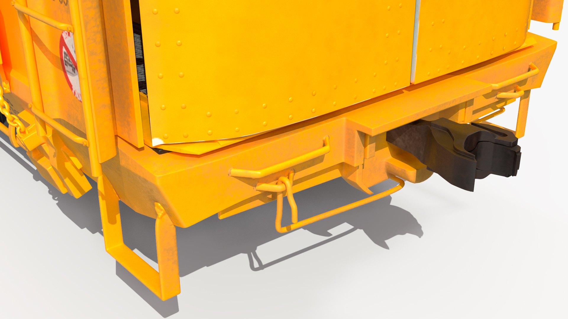 Union Pacific Tri Level Auto Rack Freight Car Yellow 3D
