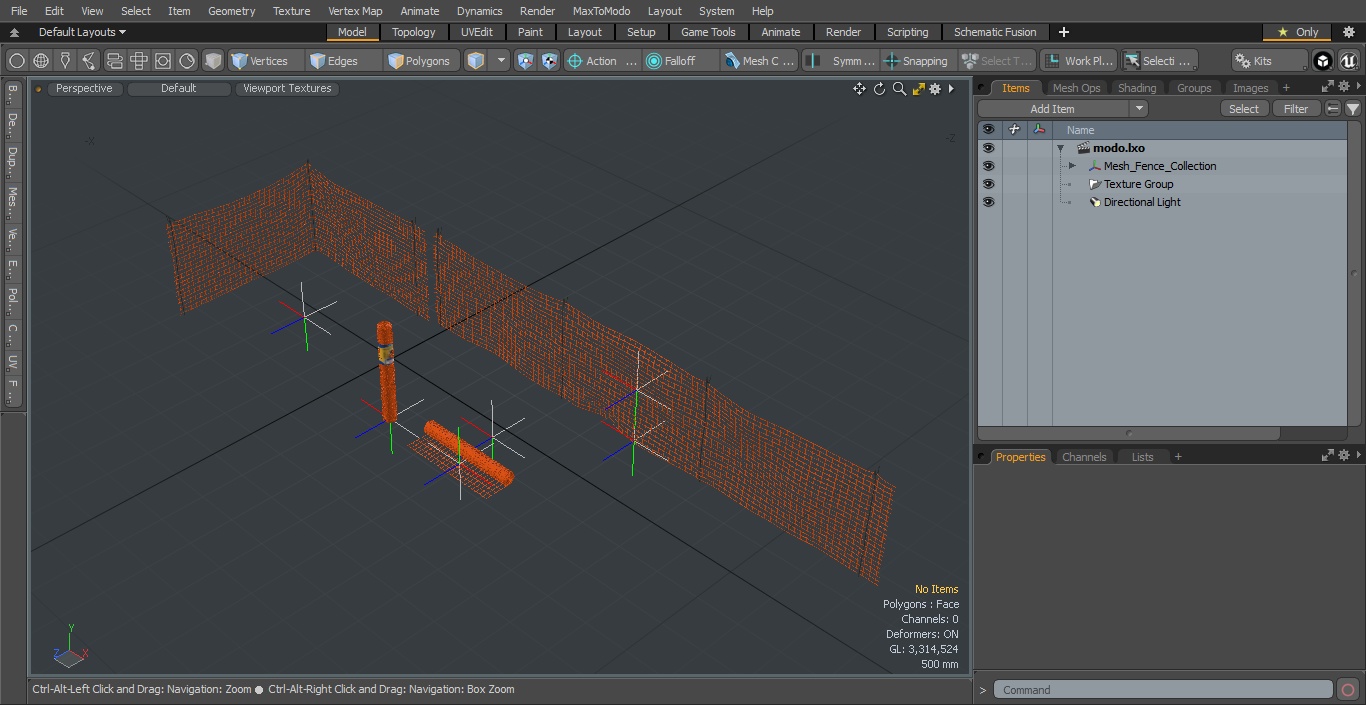 Mesh Fence Set 3D model