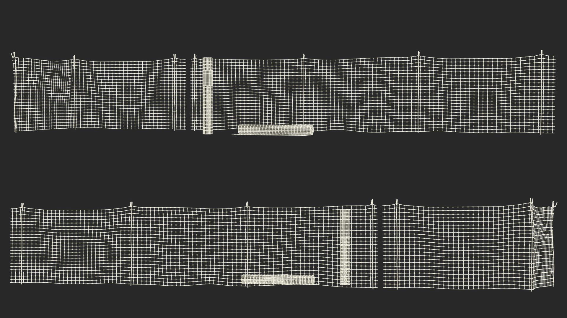Mesh Fence Set 3D model