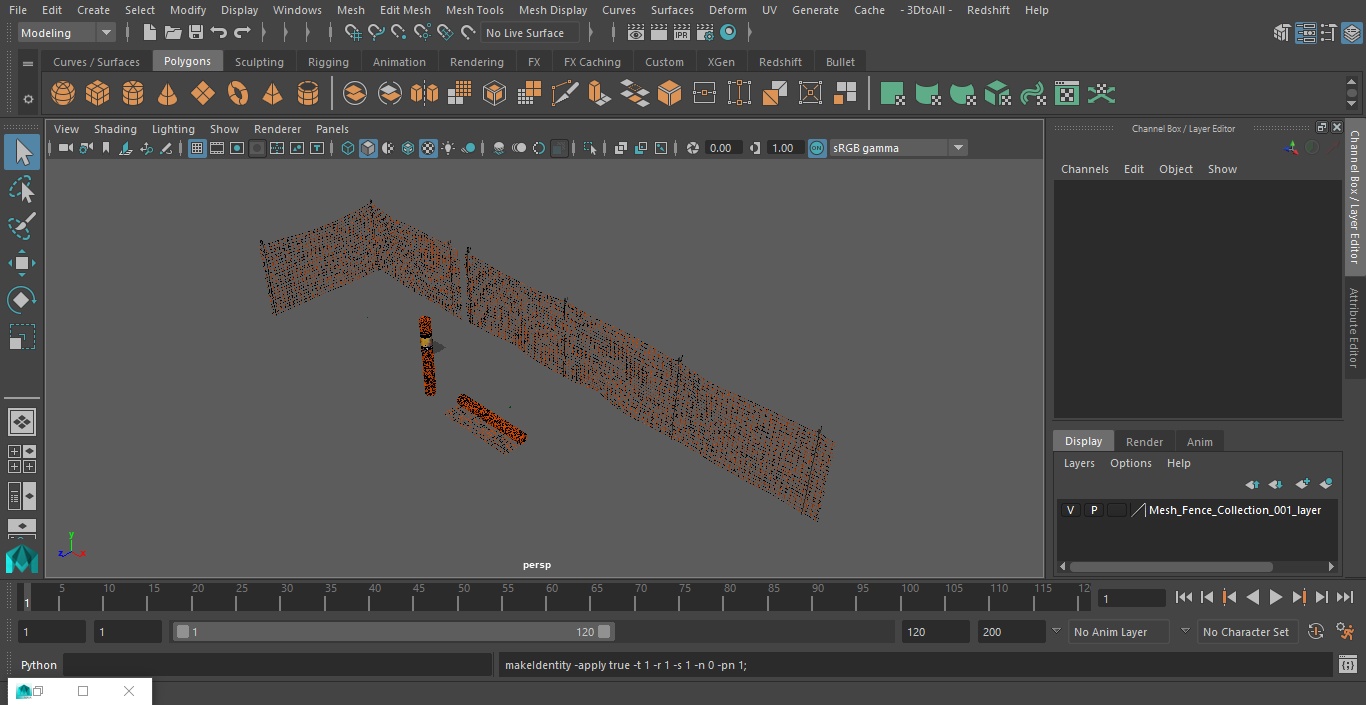 Mesh Fence Set 3D model