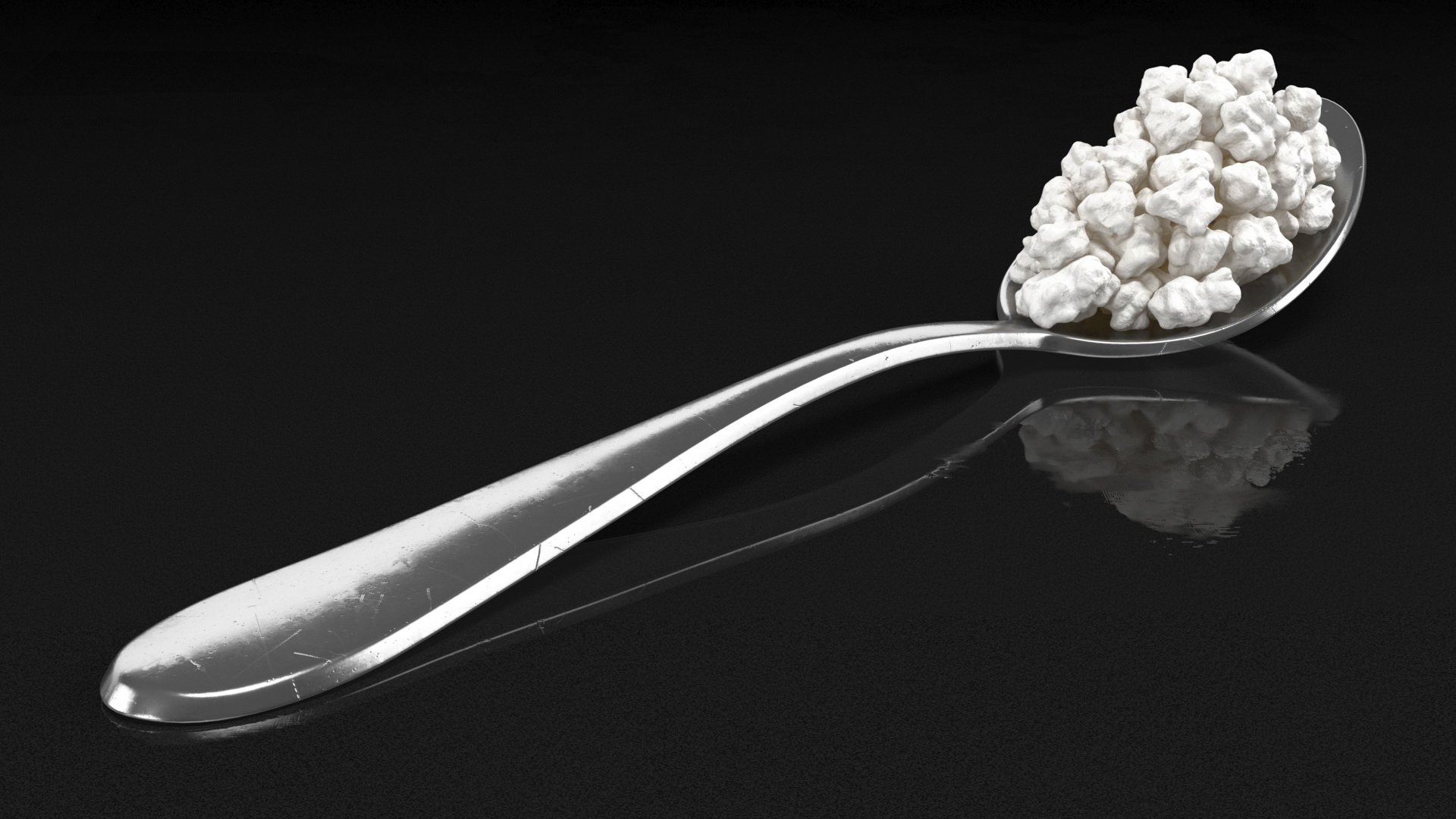 3D Cottage Cheese Metal Spoon
