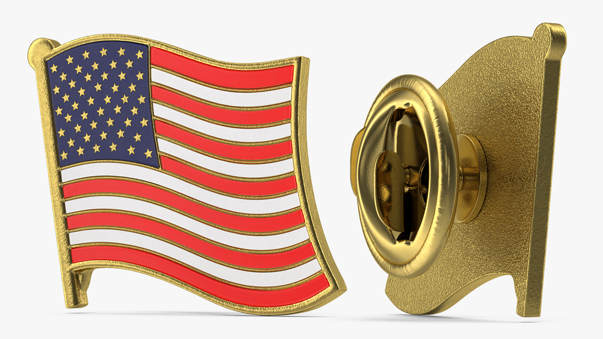 3D USA Flag Lapel Pin model