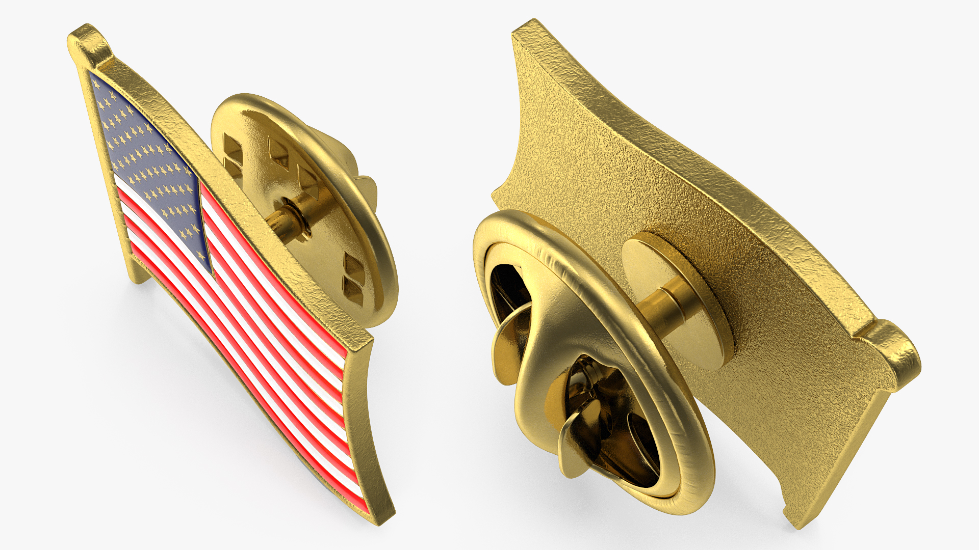 3D USA Flag Lapel Pin model