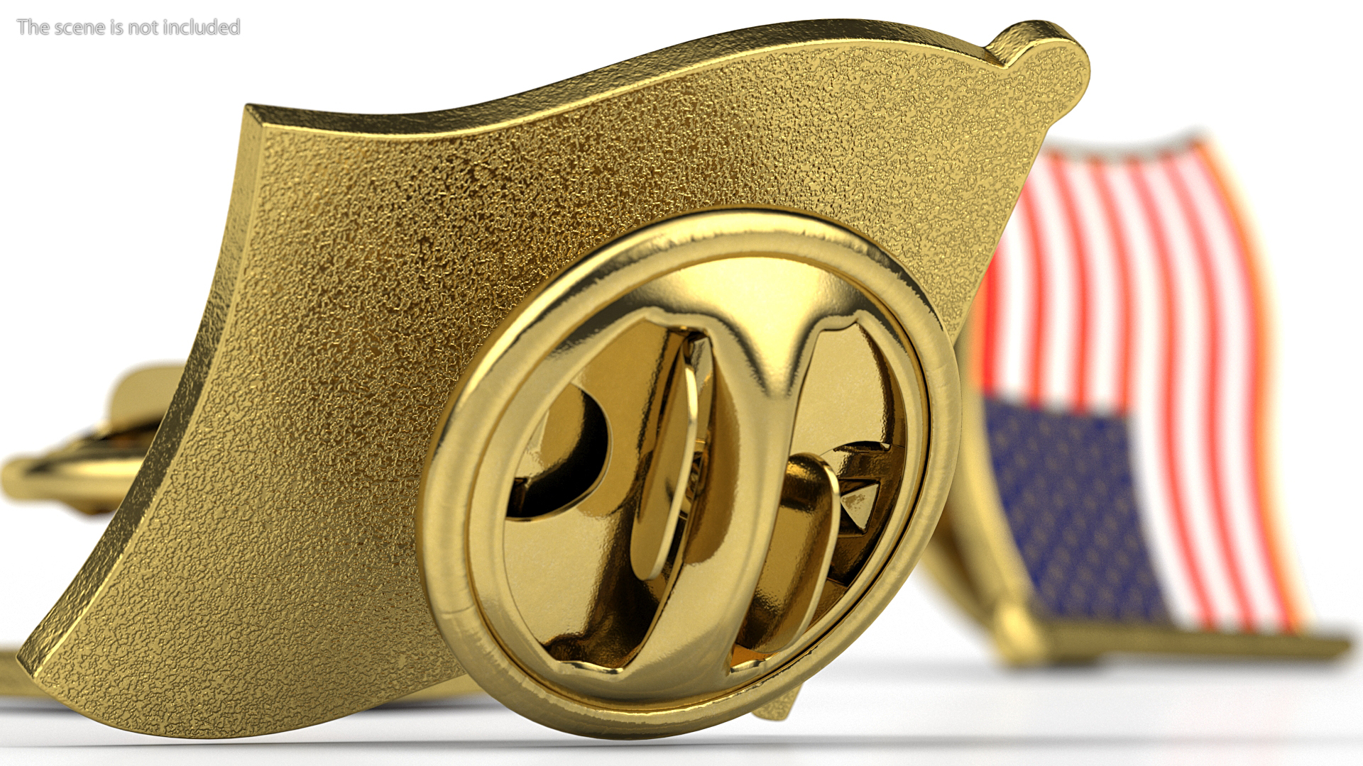 3D USA Flag Lapel Pin model