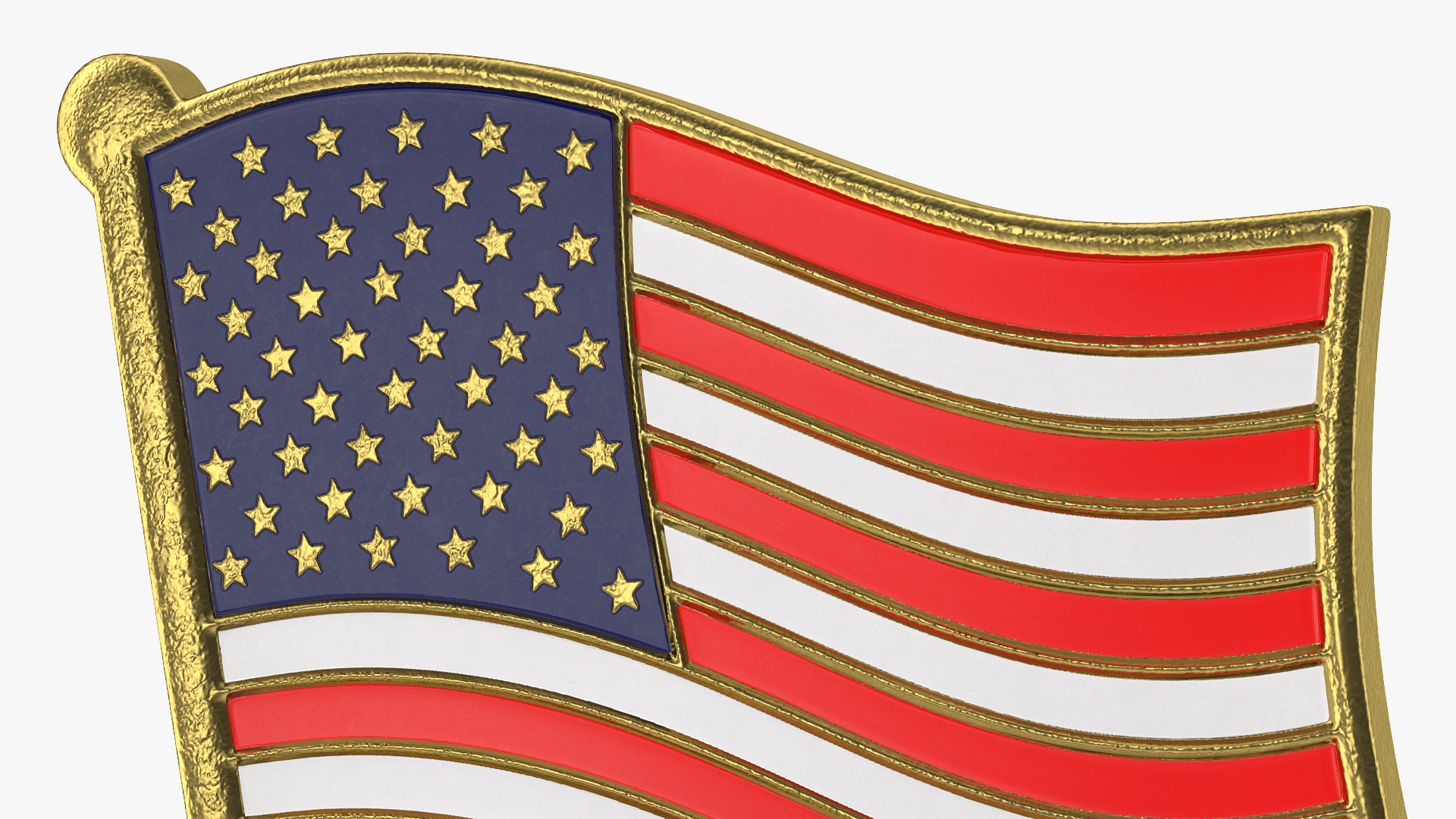3D USA Flag Lapel Pin model