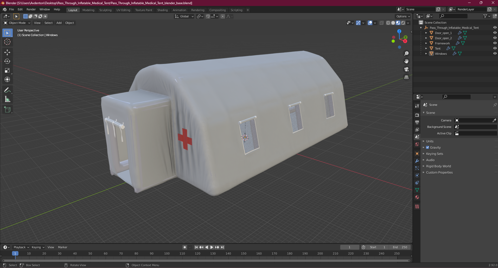 3D Pass Through Inflatable Medical Tent