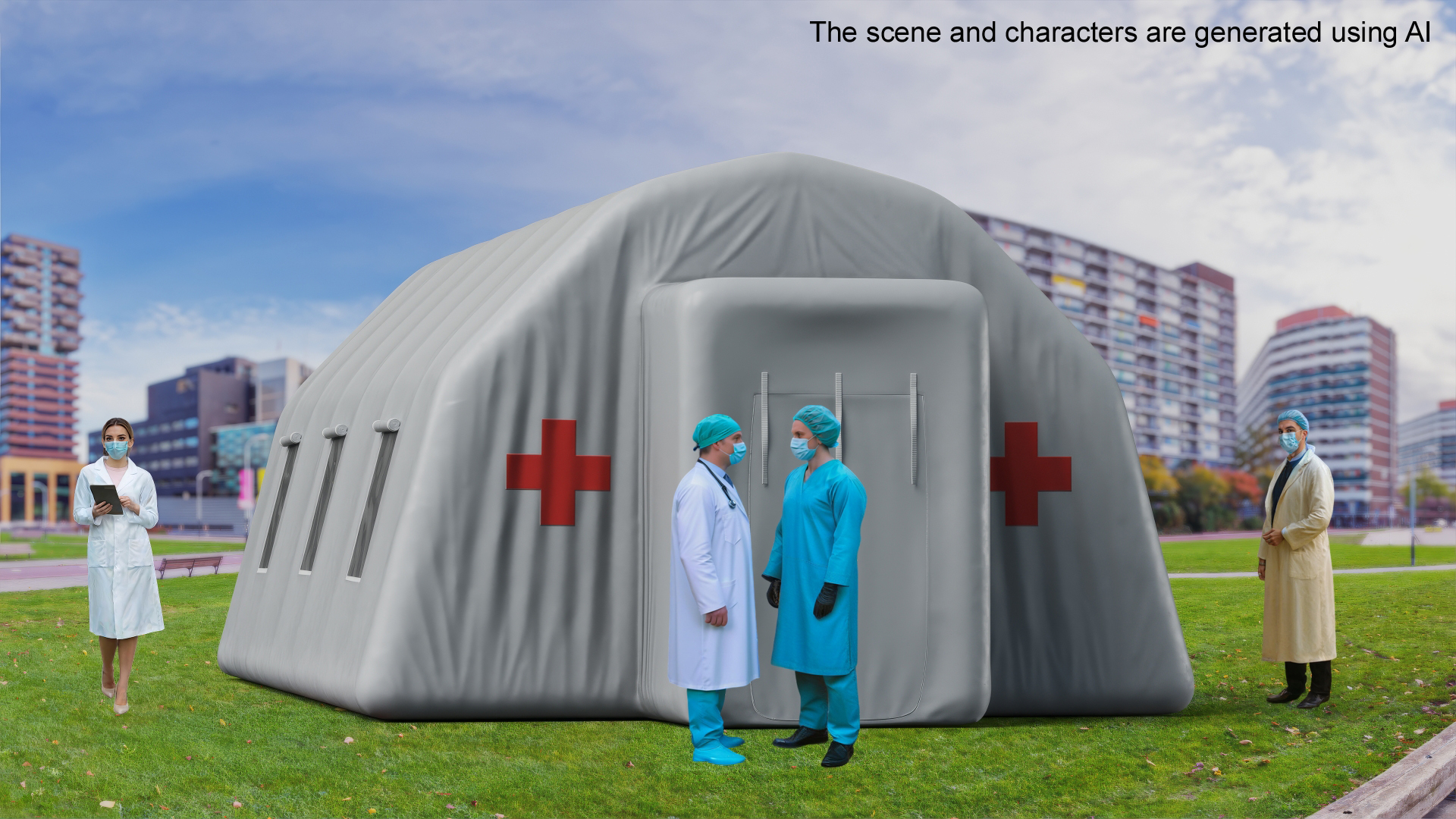 3D Pass Through Inflatable Medical Tent