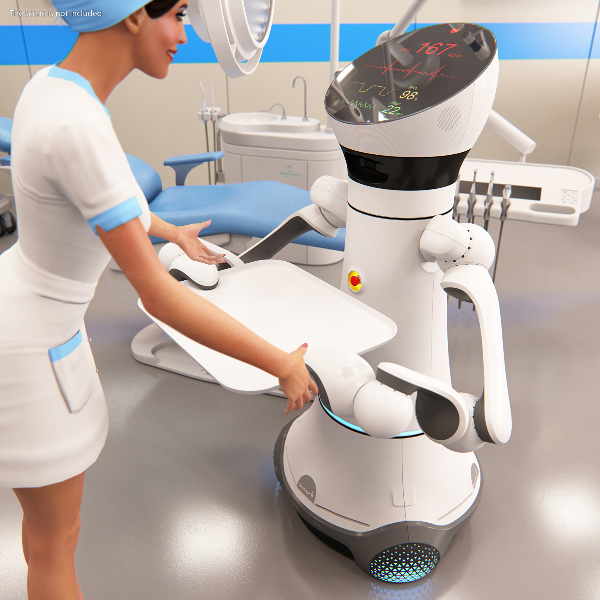 3D Careobot 4 with Medical Tray model