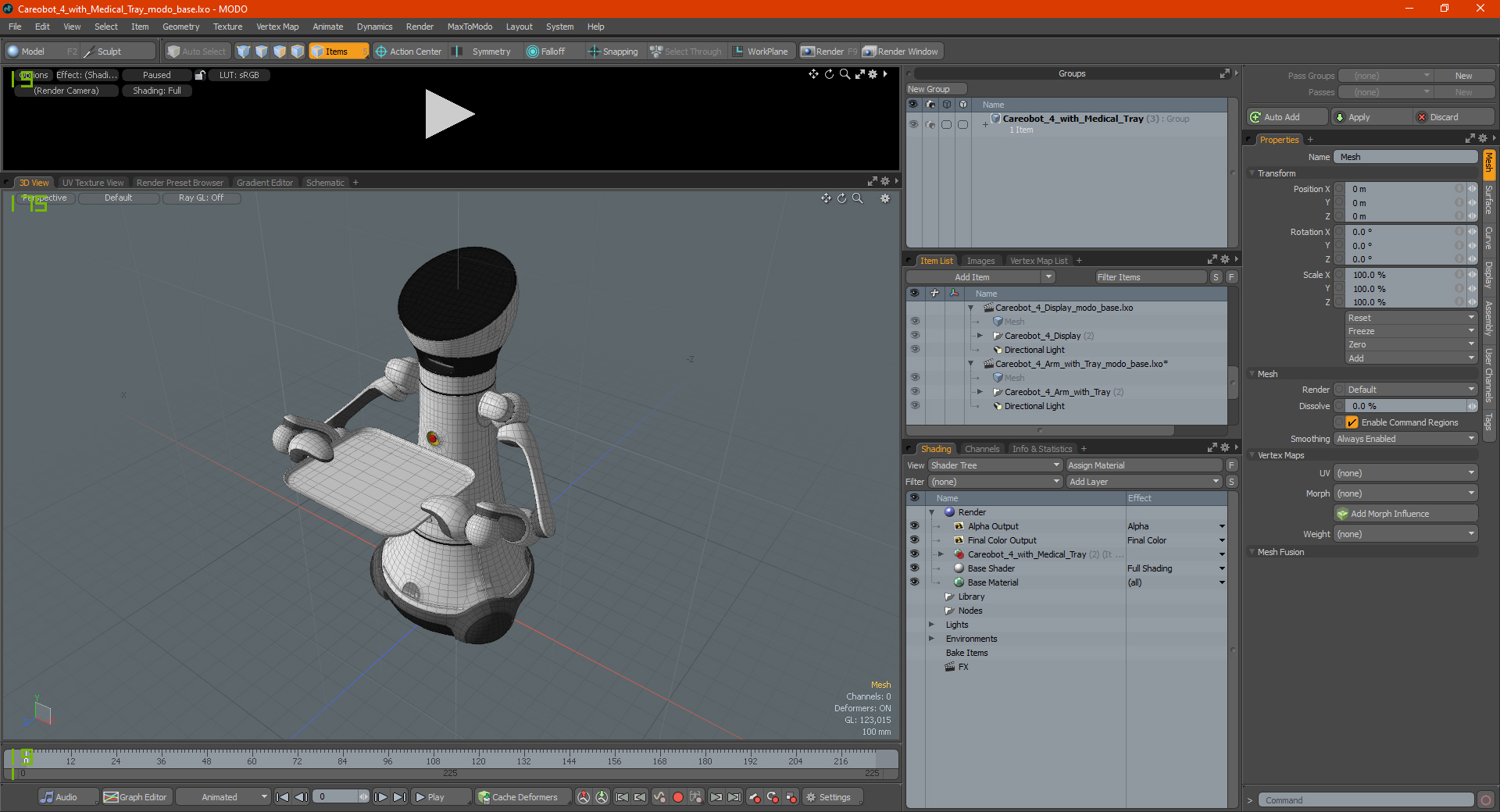 3D Careobot 4 with Medical Tray model