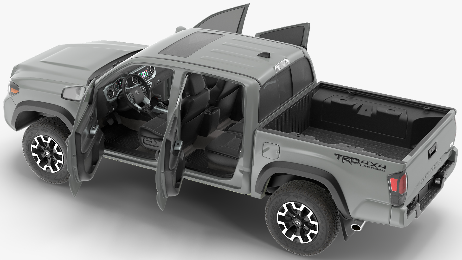 3D model Toyota Tacoma TRD Off Road Cement Grey 2021 Rigged
