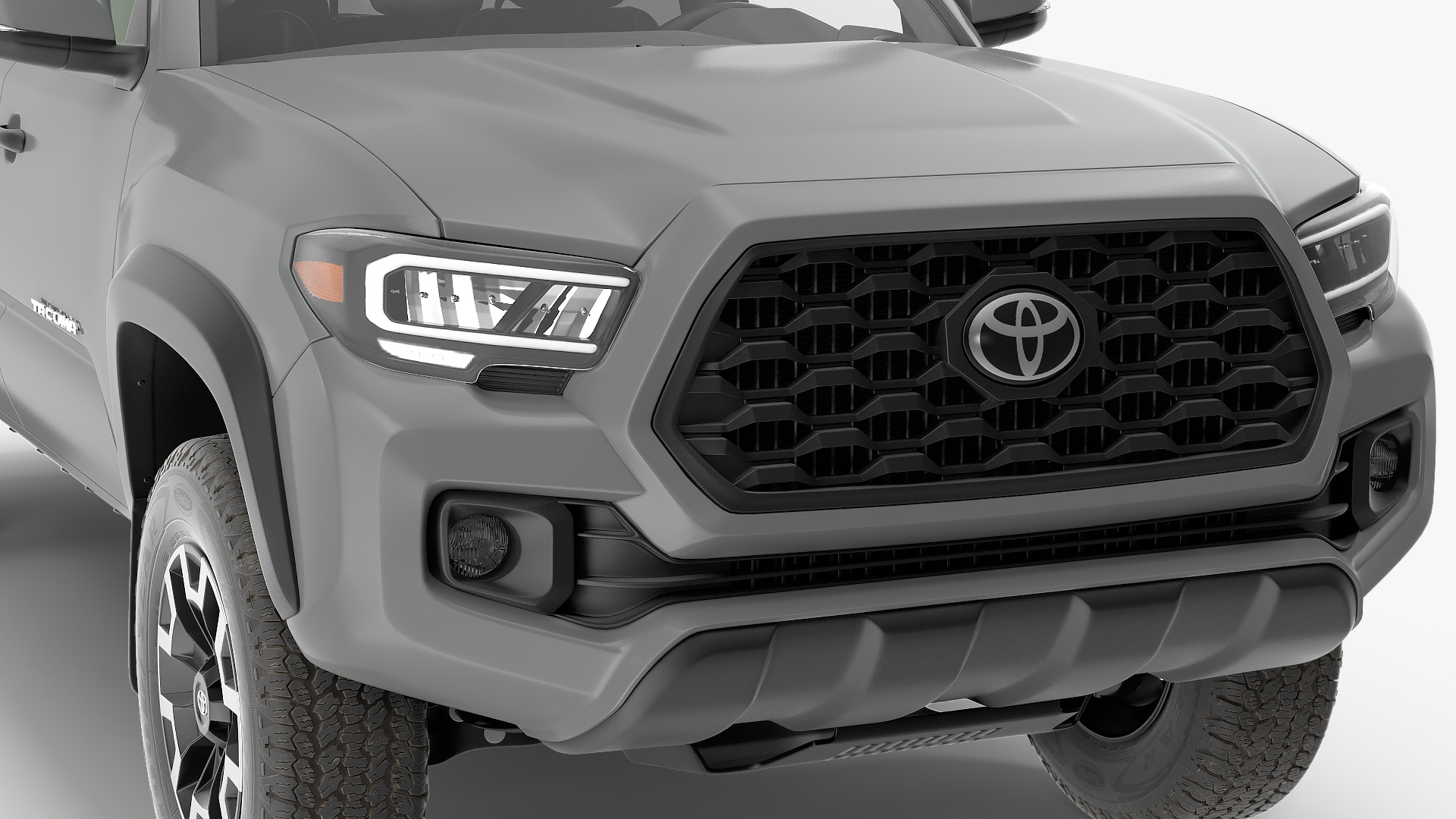 3D model Toyota Tacoma TRD Off Road Cement Grey 2021 Rigged