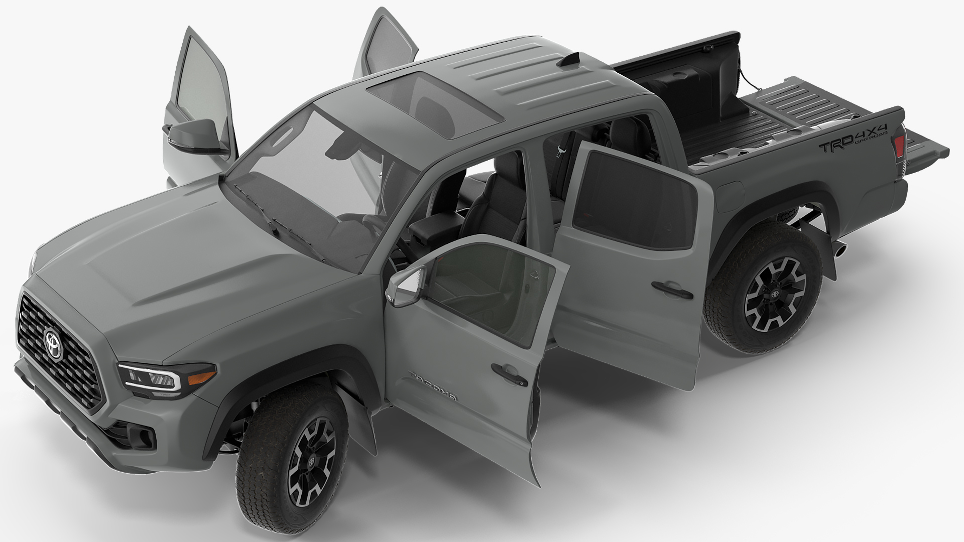 3D model Toyota Tacoma TRD Off Road Cement Grey 2021 Rigged