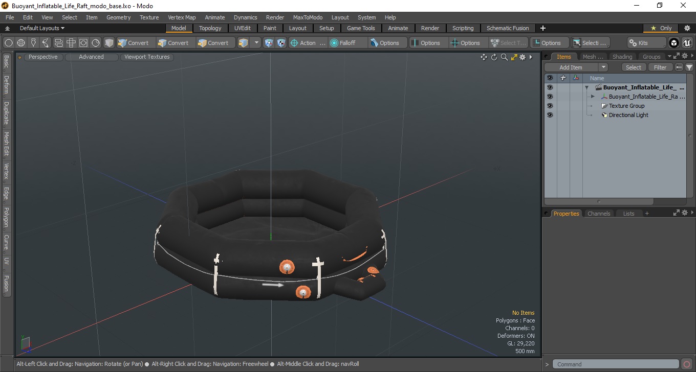 3D Buoyant Inflatable Life Raft model