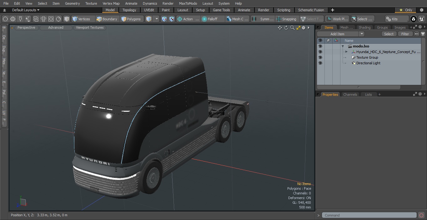 3D model Hyundai HDC-6 Neptune Concept Fuel Cell Electric Heavy Duty Truck
